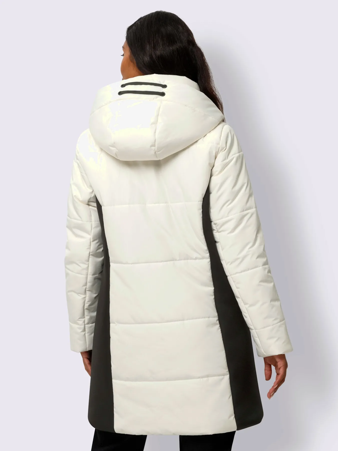 Veste longue empiècements latéraux affinants