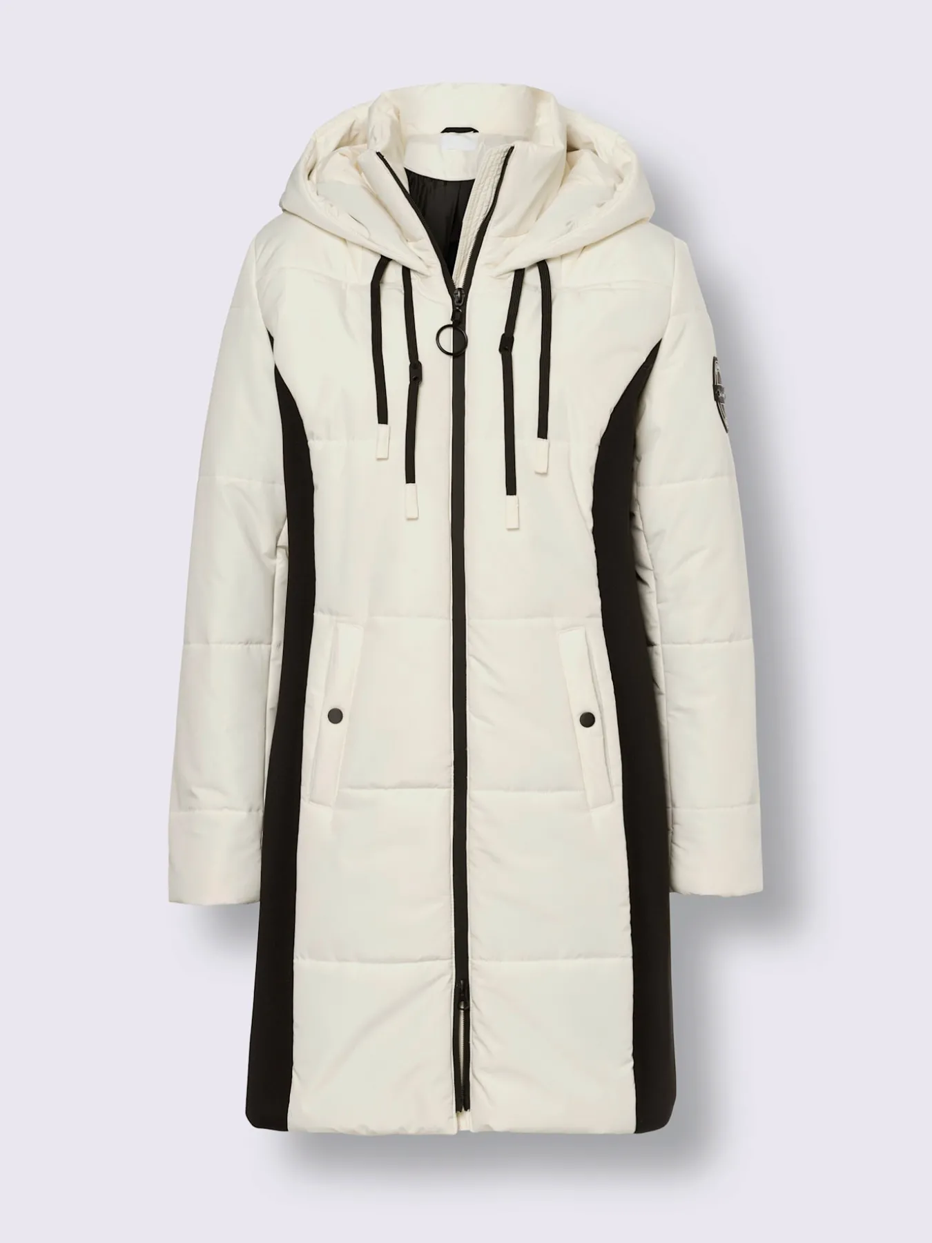 Veste longue empiècements latéraux affinants