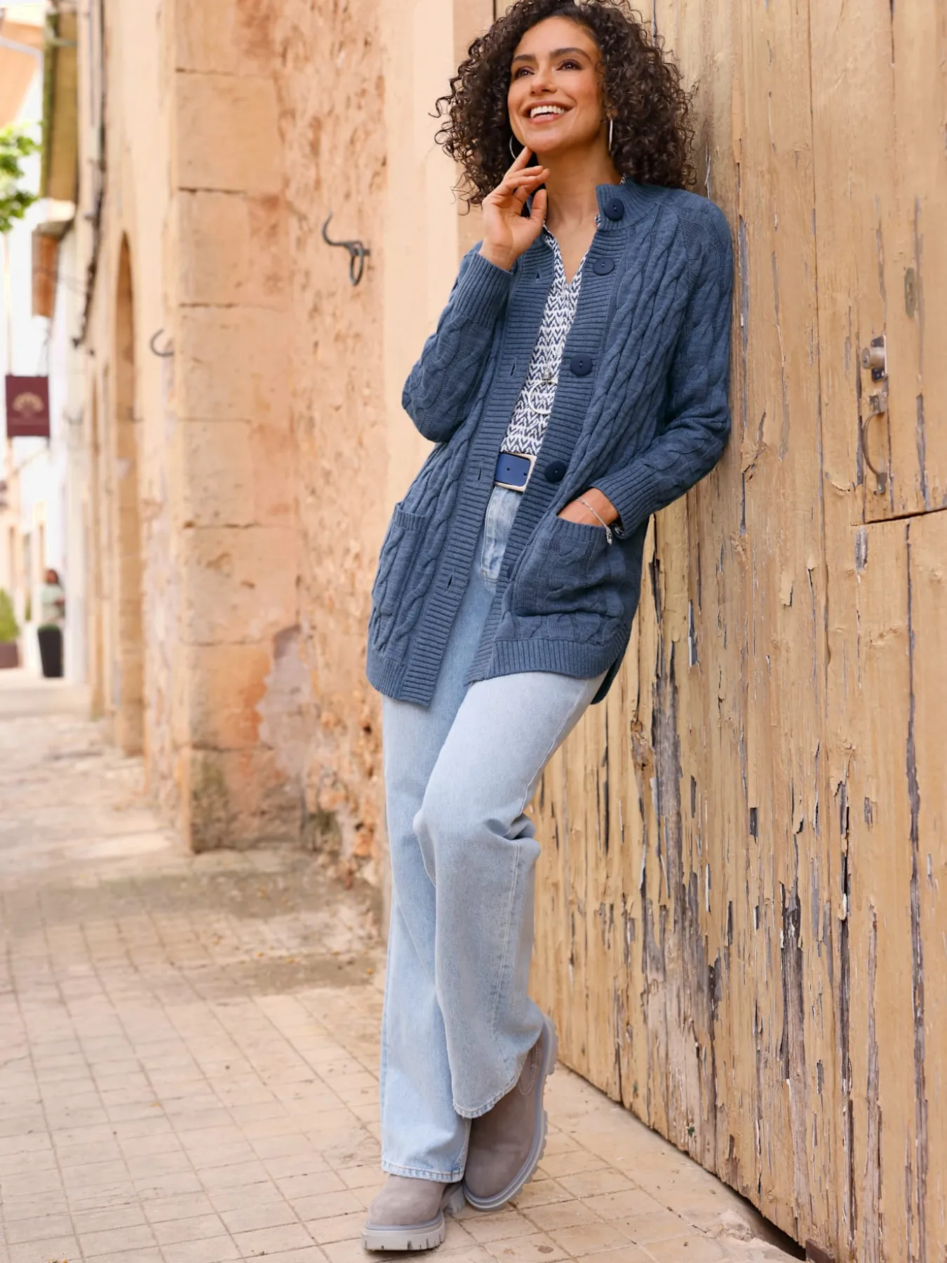Veste longue en tricot 60% coton