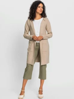 Veste longue en tricot 50% viscose (ecovero)