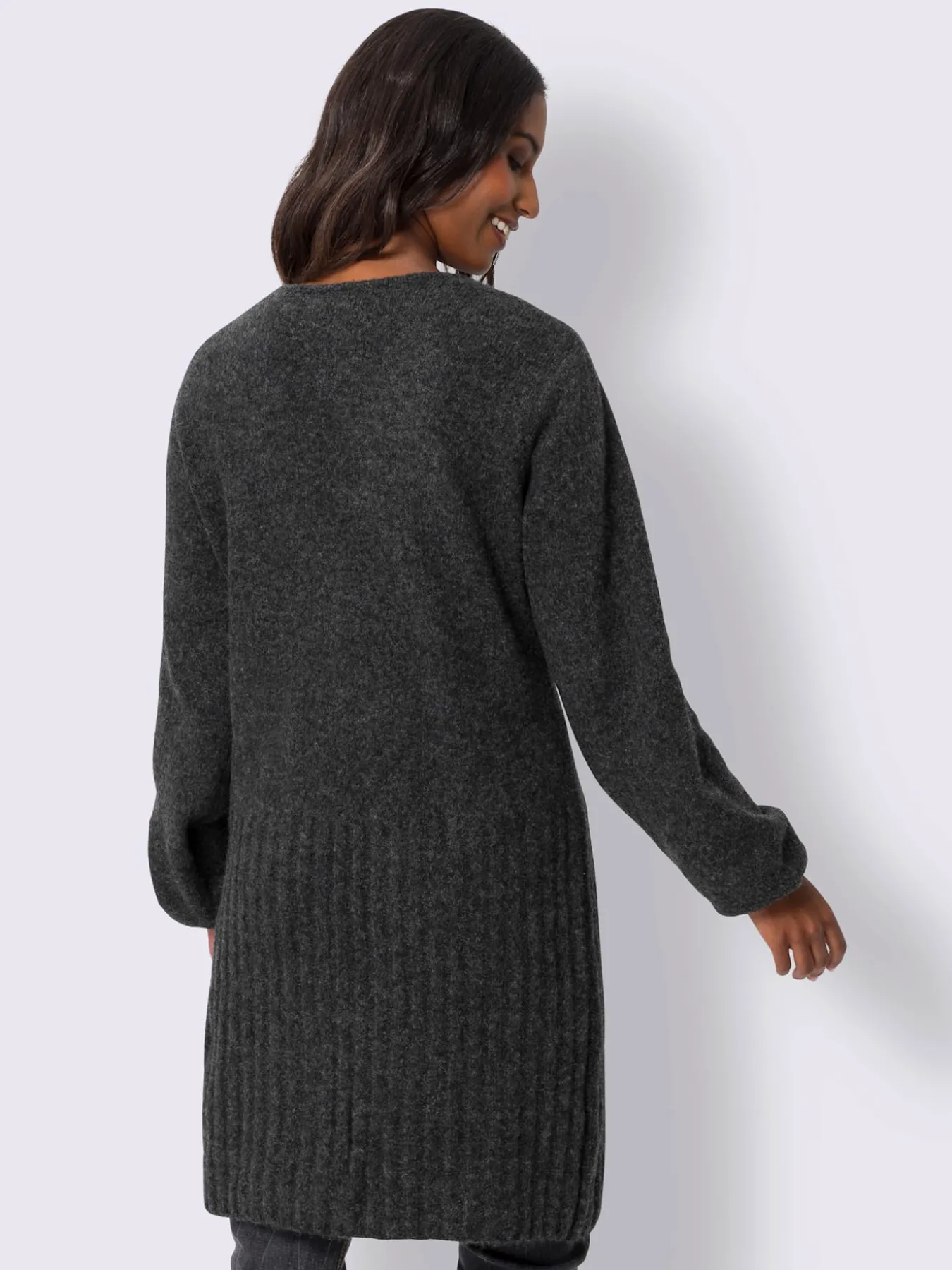 Veste longue en tricot coupe longue tendance