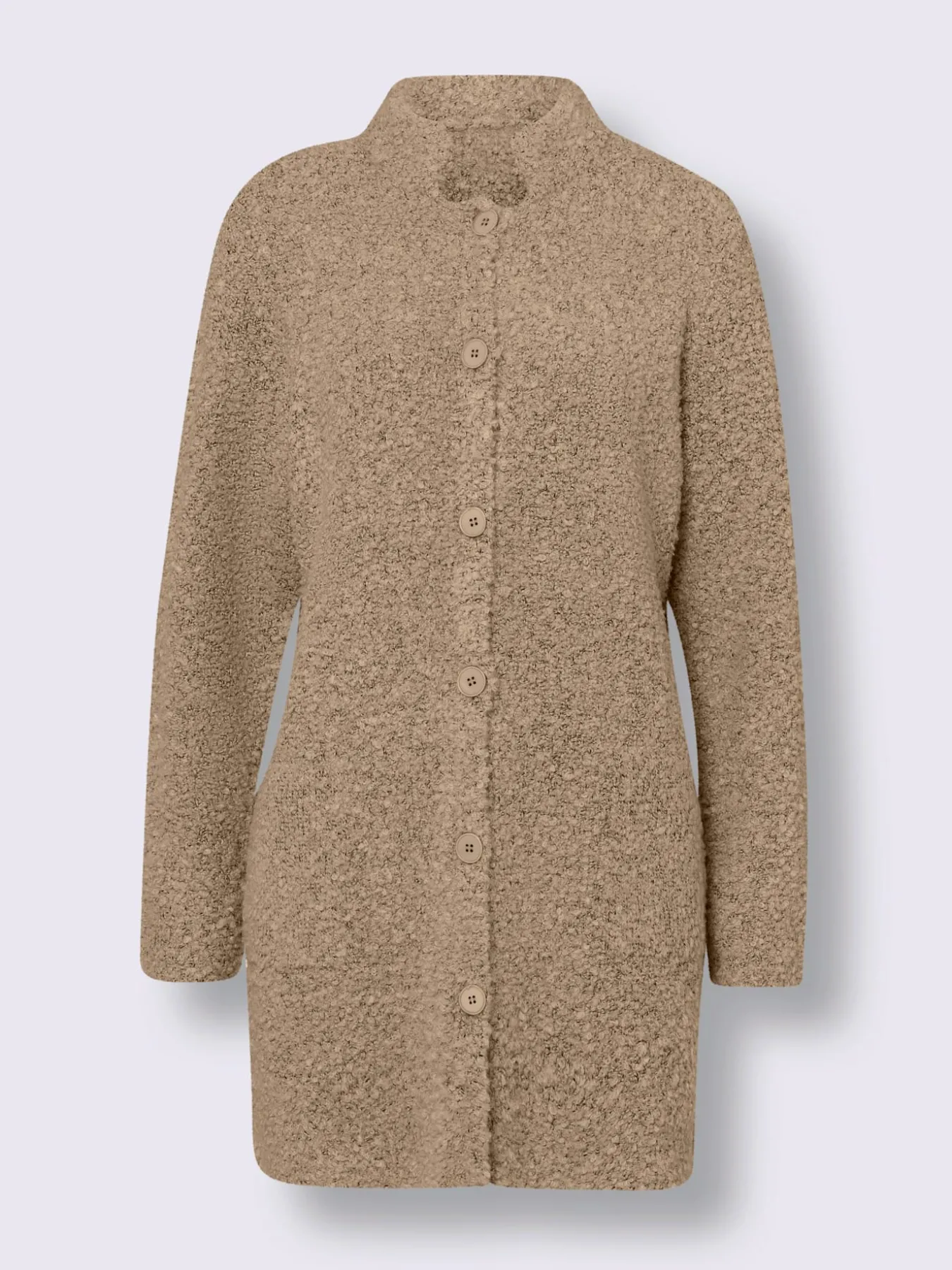 Veste longue en tricot col montant tendance