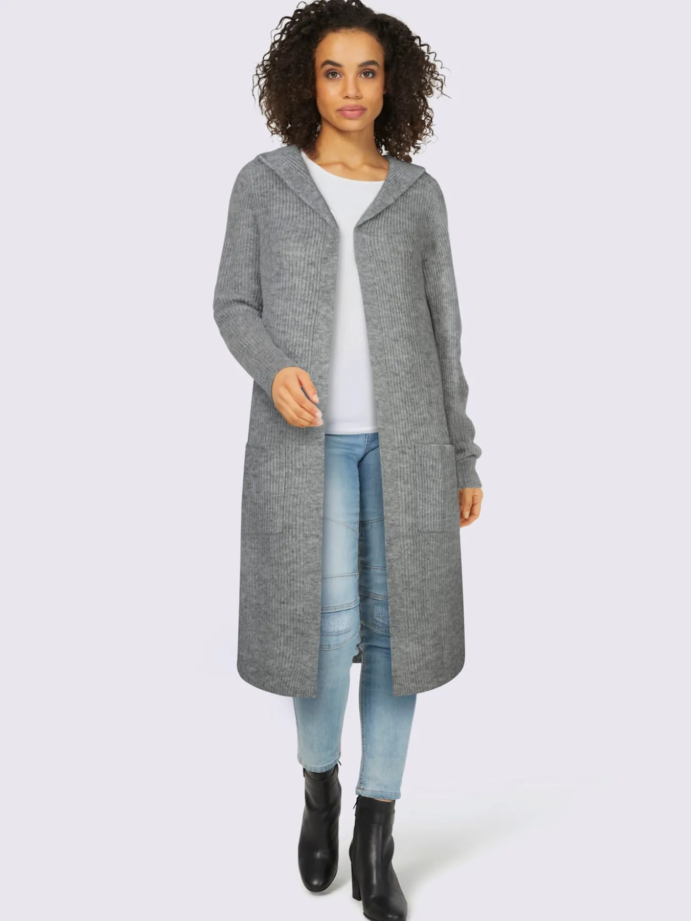 Veste longue en tricot coupe longue mode