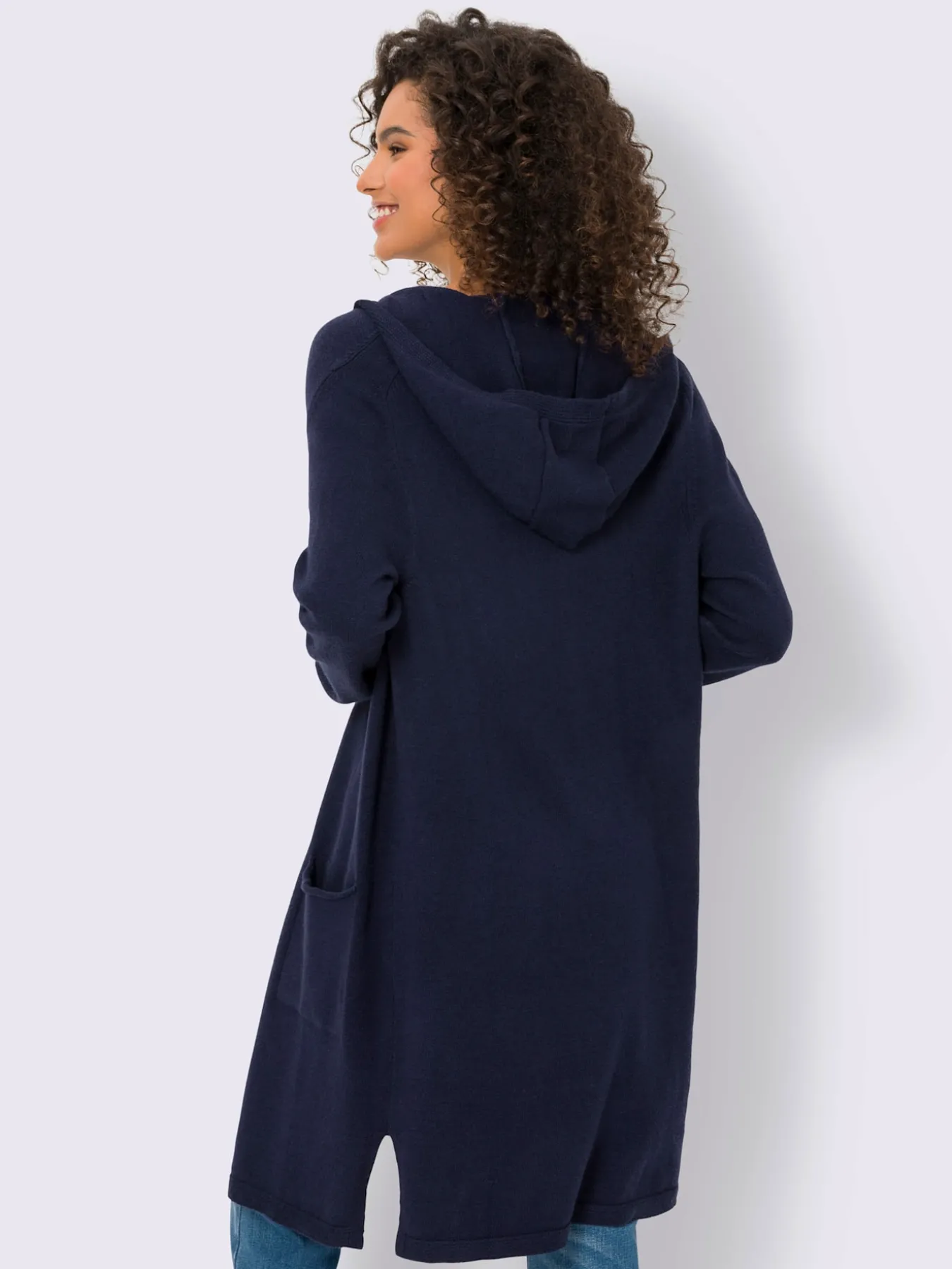 Veste longue en tricot style cardigan
