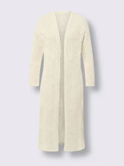 Veste longue en tricot superbe motif ajouré