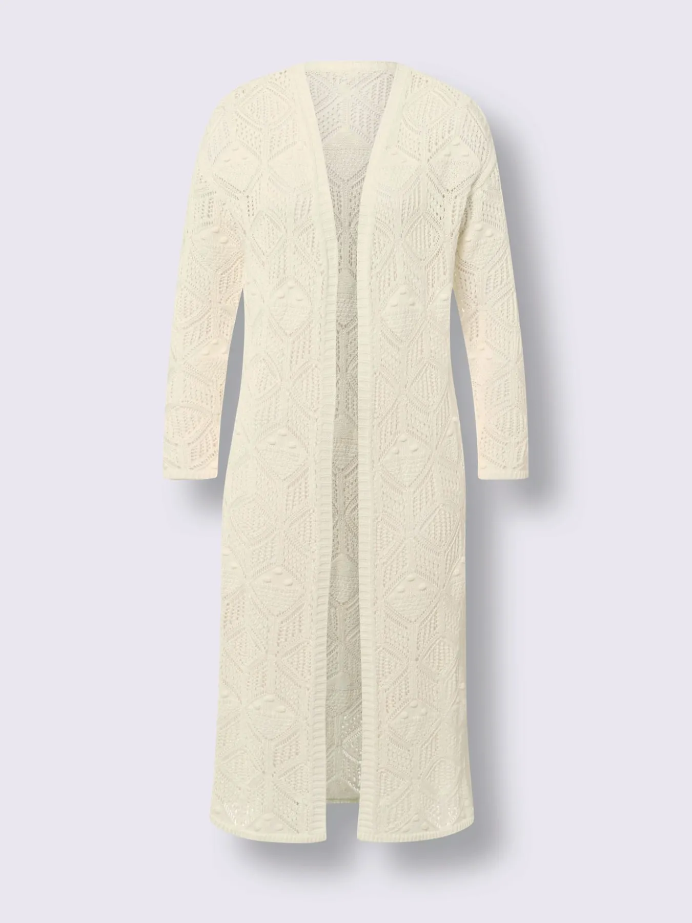 Veste longue en tricot superbe motif ajouré