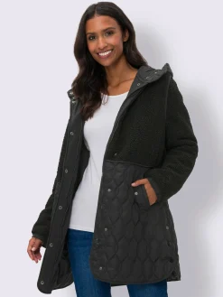 Veste longue superbe mélange de matières