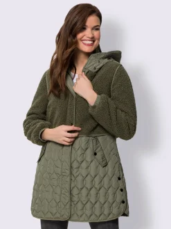 Veste longue superbe mélange de matières