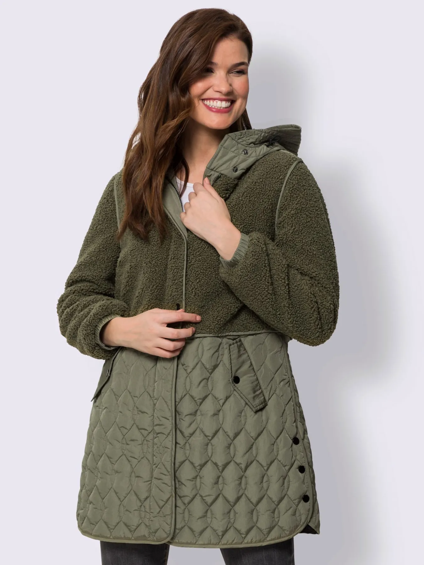 Veste longue superbe mélange de matières
