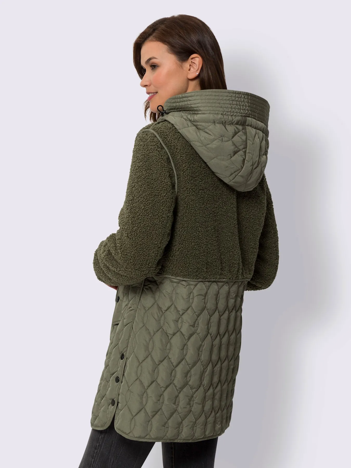 Veste longue superbe mélange de matières