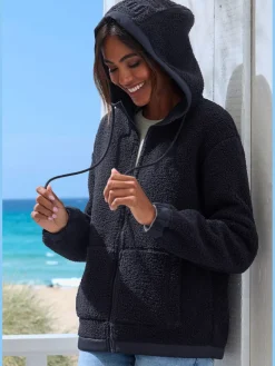 Veste polaire douce à capuche