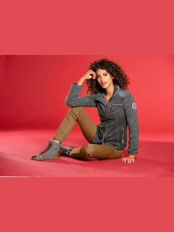 Veste polaire mélange polaire et tricot