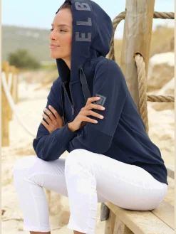Veste sweat décontractée avec grande capuche
