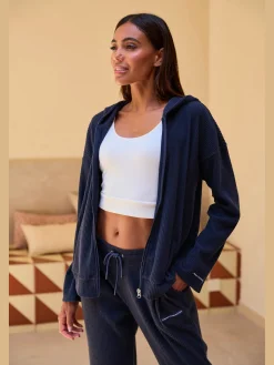 Veste sweat tendance à la structure côtelée