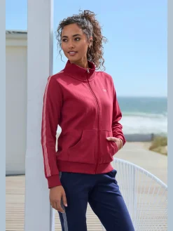 Veste sweat veste à col montant et rayures