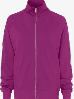 Veste sweat veste à col montant et rayures